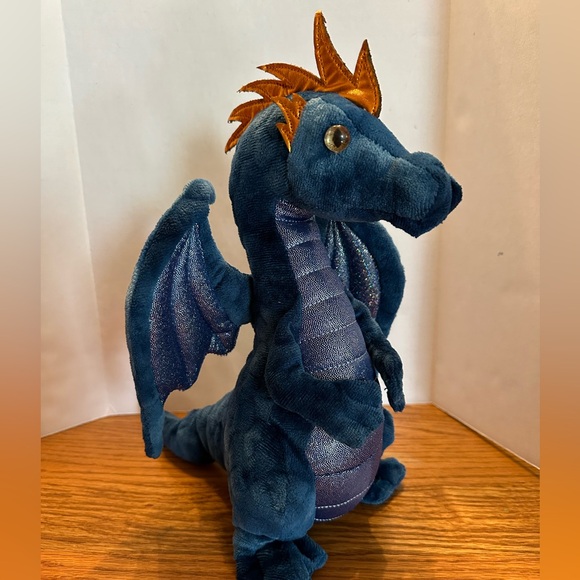 Zander the Blue Dragon Plush Glitter Belly Stuffed Animal 2022 Douglas - Picture 1 of 5